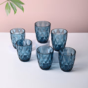 Blue Glass Tumbler Set of 6