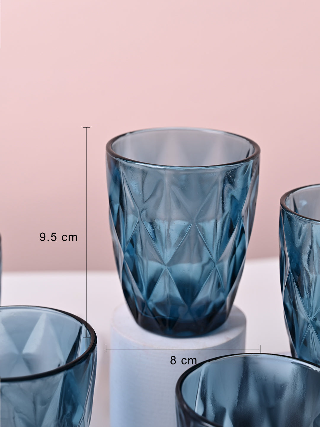 Blue Glass Tumbler Set of 6 - MARKET99