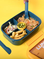 Sunny Yellow Lunch Set: 1 Spoon, 1 Fork & 1 Box - MARKET99