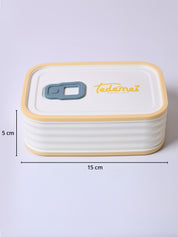 Cream Rectangle Lunch Box - 580 ML - MARKET99