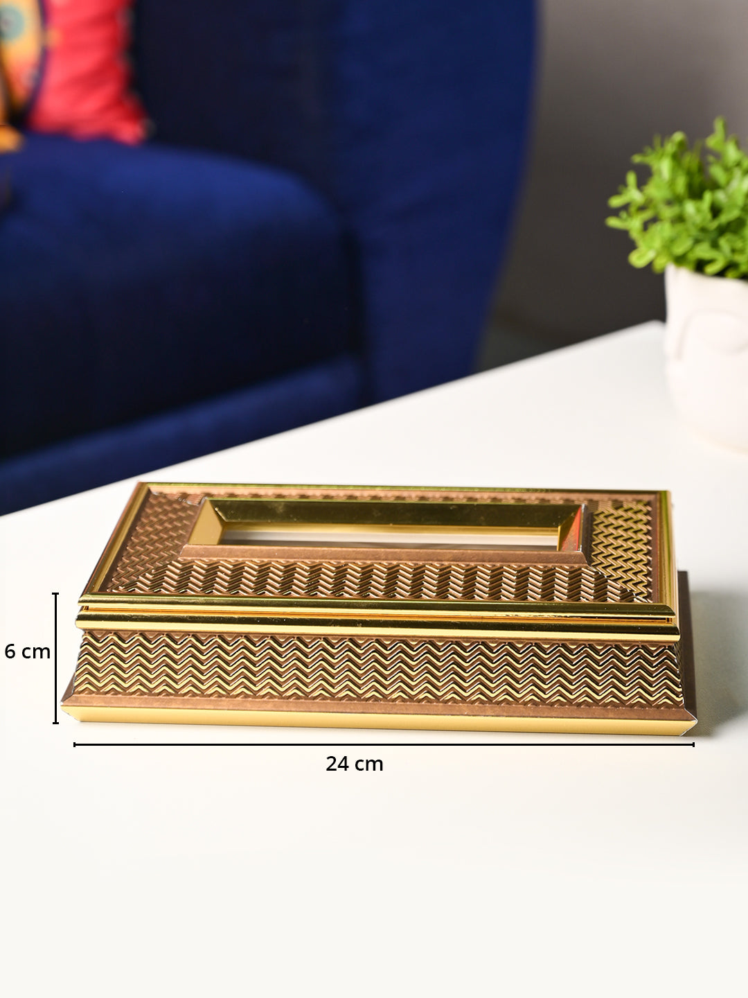 Golden Glow Tissue Box - Rectangle Shape - MARKET99