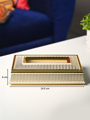 Shimmering Gold Tissue Box - Rectangle Shape - MARKET99