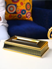 Golden Luxe Tissue Box - Rectangle Shape