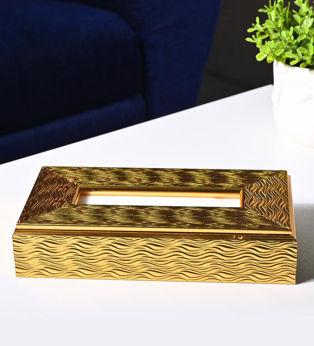 Golden Radiance Tissue Box - Rectangle Shape - MARKET99