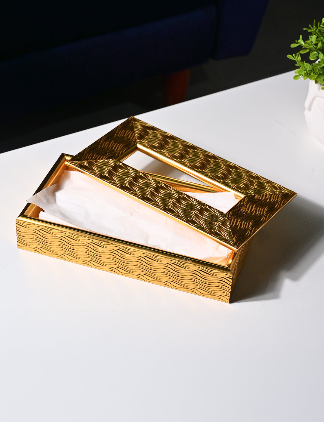 Golden Radiance Tissue Box - Rectangle Shape - MARKET99