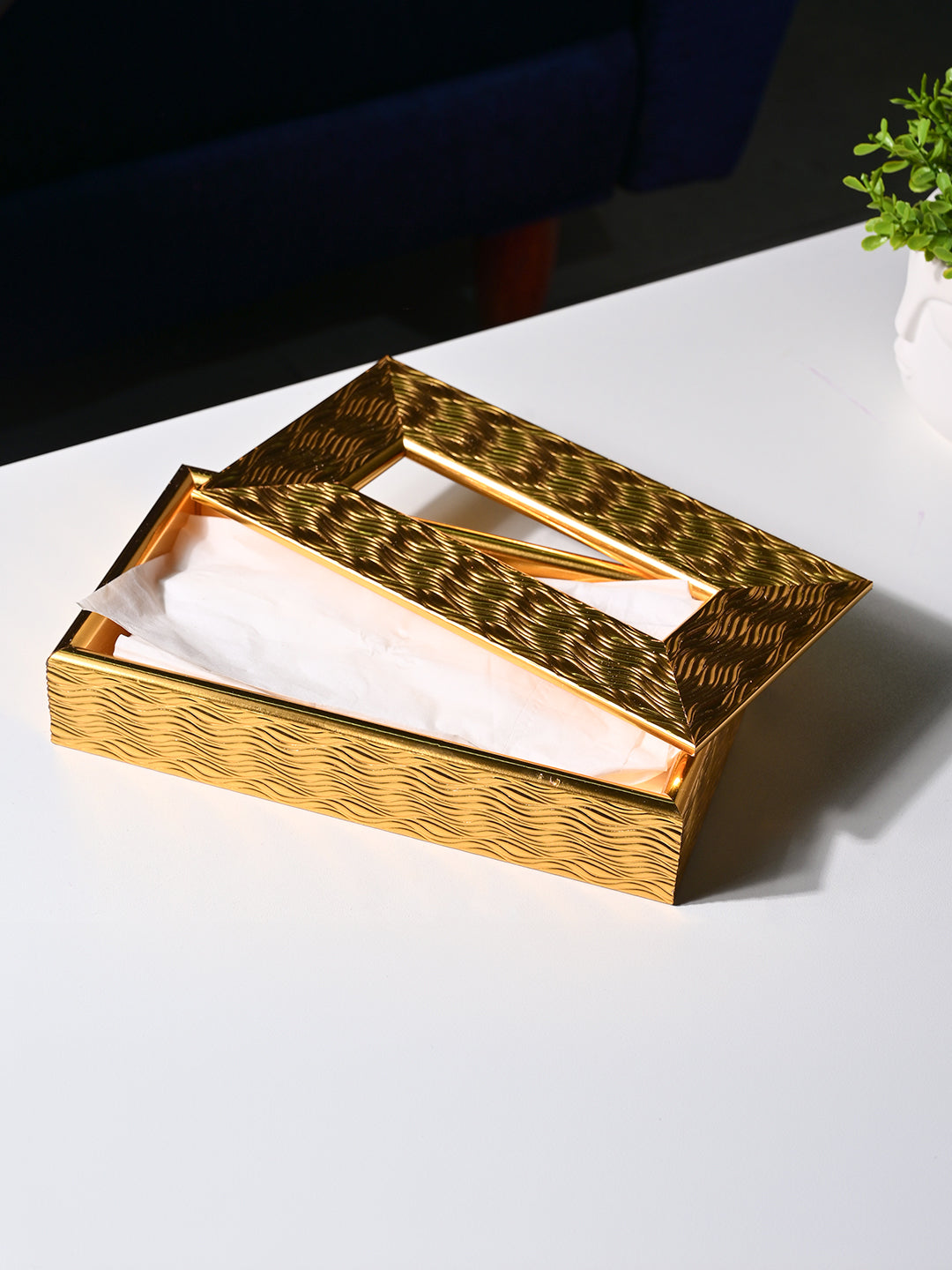 Golden Radiance Tissue Box - Rectangle Shape - MARKET99