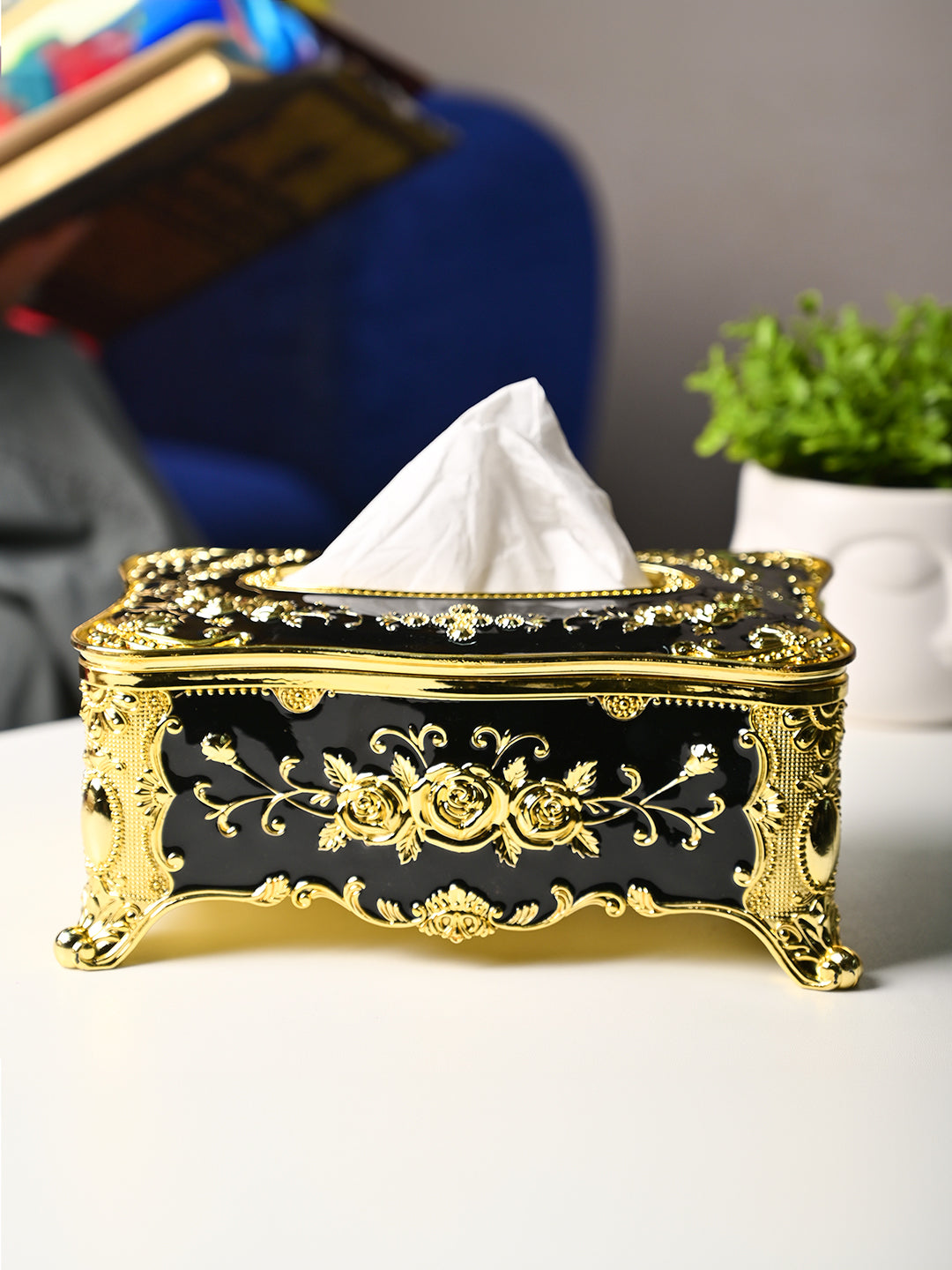 Black Chic Tissue Box - Rectangle Shape - MARKET99