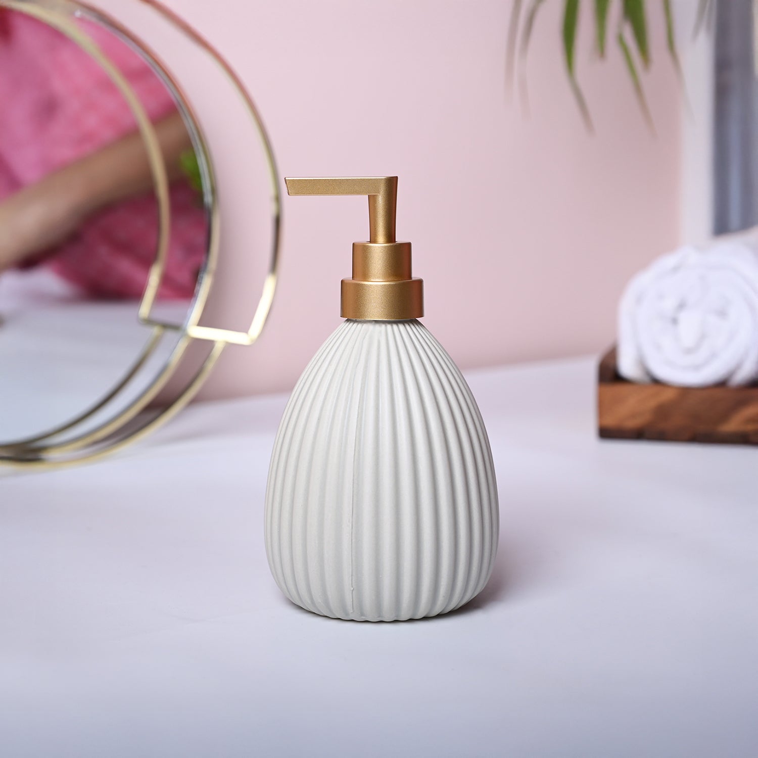 Grey Elegance Soap Dispenser - Cylindrical Shape
