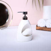 Classic White Kitchen Dispenser With Scrubber - Cylindrical Shape
