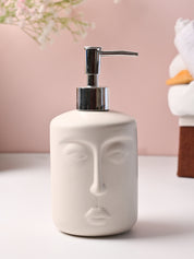 Off-White Matte Face Soap Dispenser - Cylindrical Shape