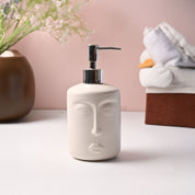 Off-White Matte Face Soap Dispenser - Cylindrical Shape