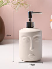 Off-White Matte Face Soap Dispenser - Cylindrical Shape