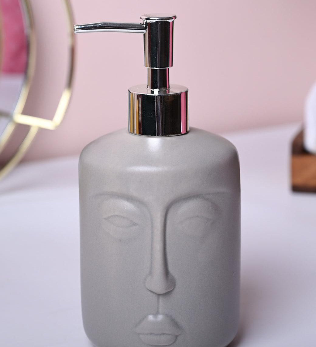 Grey Matte Face Soap Dispenser - Cylindrical Shape - MARKET99