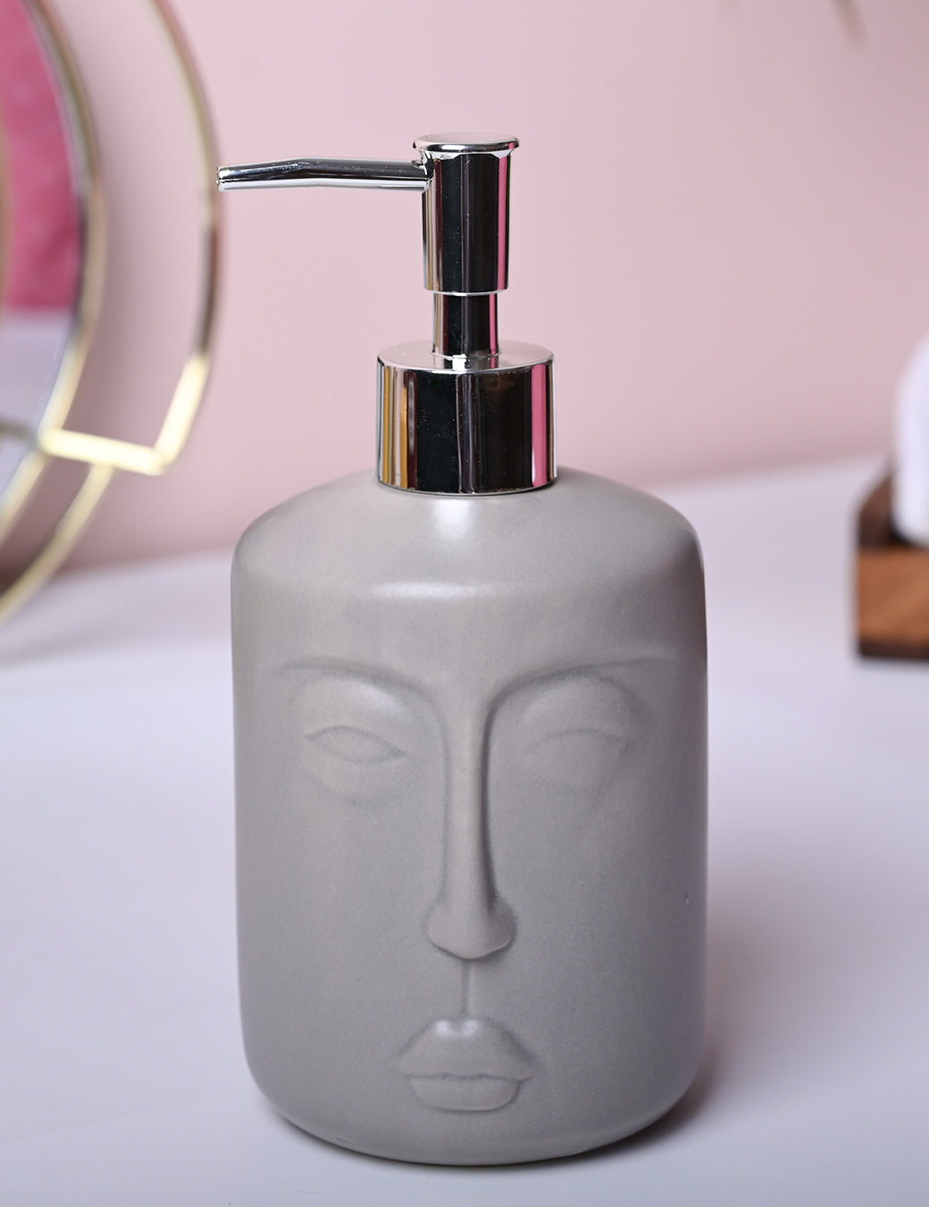 Grey Matte Face Soap Dispenser - Cylindrical Shape - MARKET99