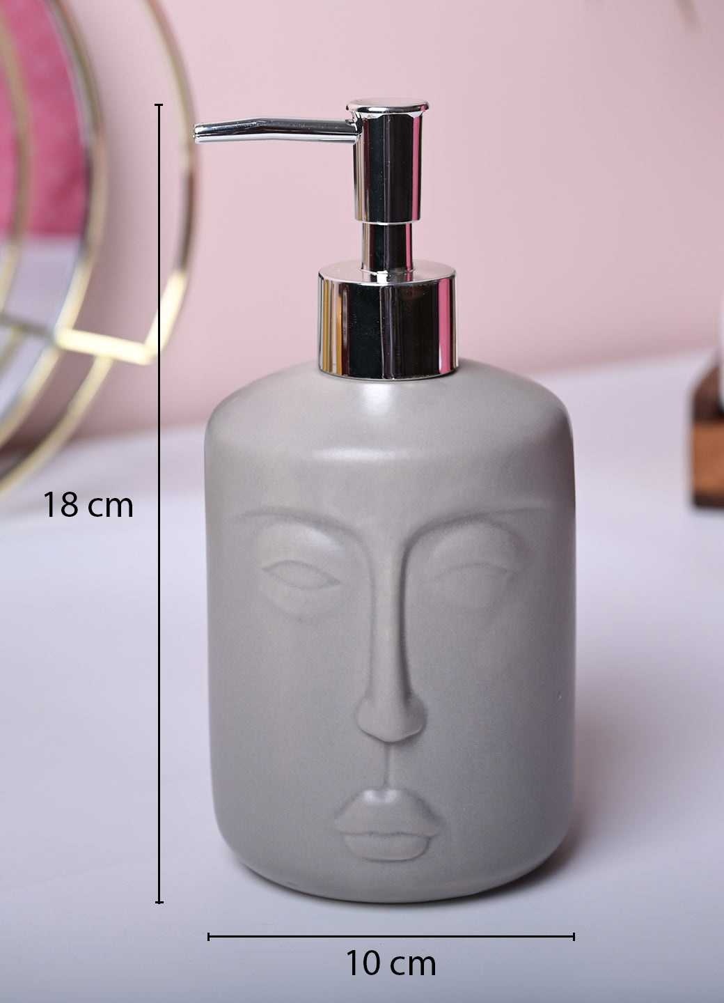 Grey Matte Face Soap Dispenser - Cylindrical Shape - MARKET99