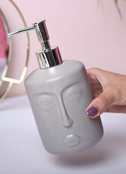 Grey Matte Face Soap Dispenser - Cylindrical Shape - MARKET99