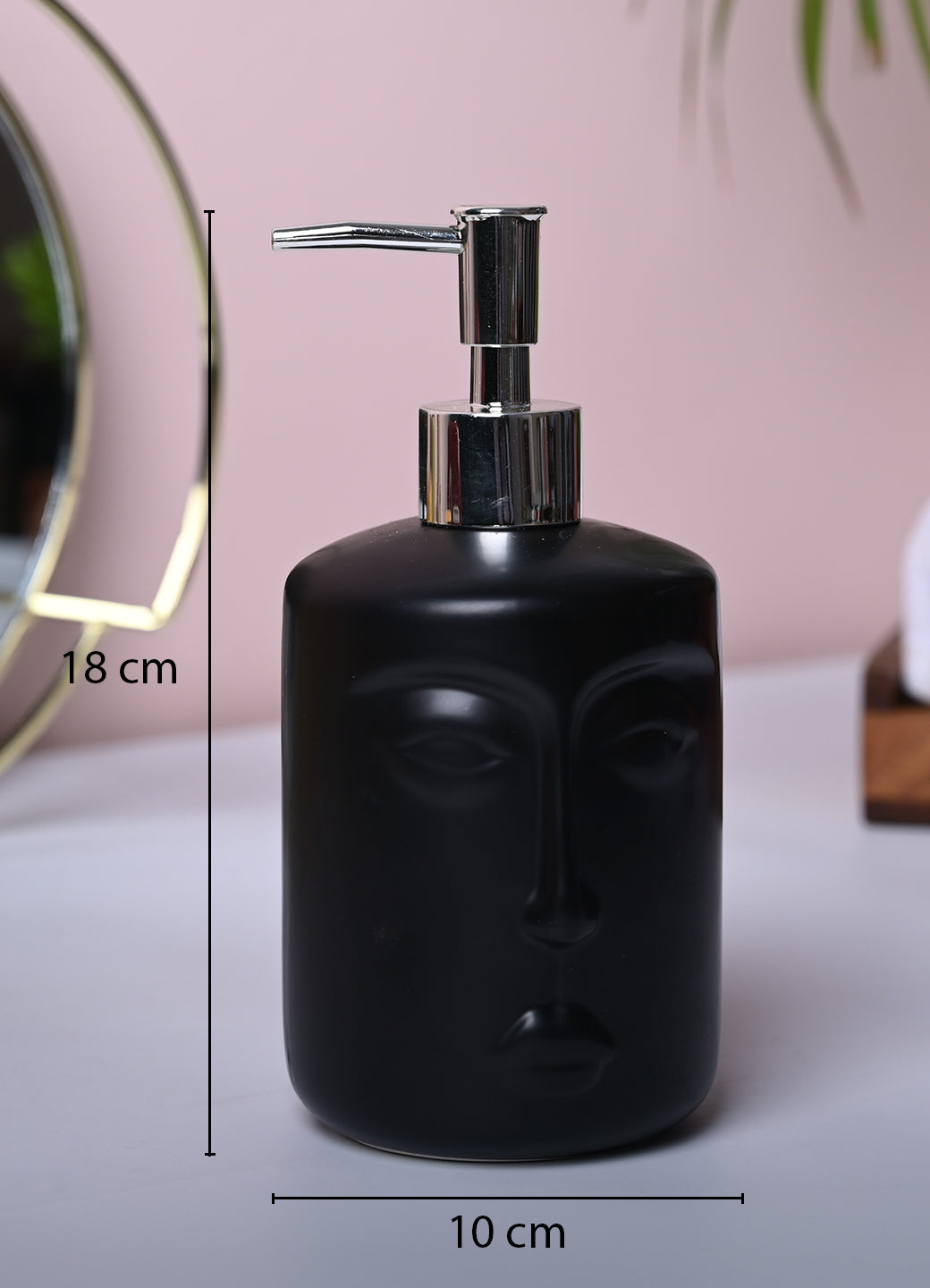 Black Matte Face Soap Dispenser - Cylindrical Shape - MARKET99