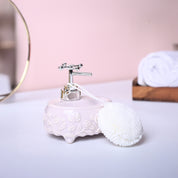 Light Pink Kitchen Dispenser Set with Scrubber - Oval Shape