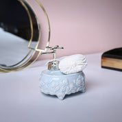 Sky Blue Kitchen Dispenser Set with Scrubber - Oval Shape