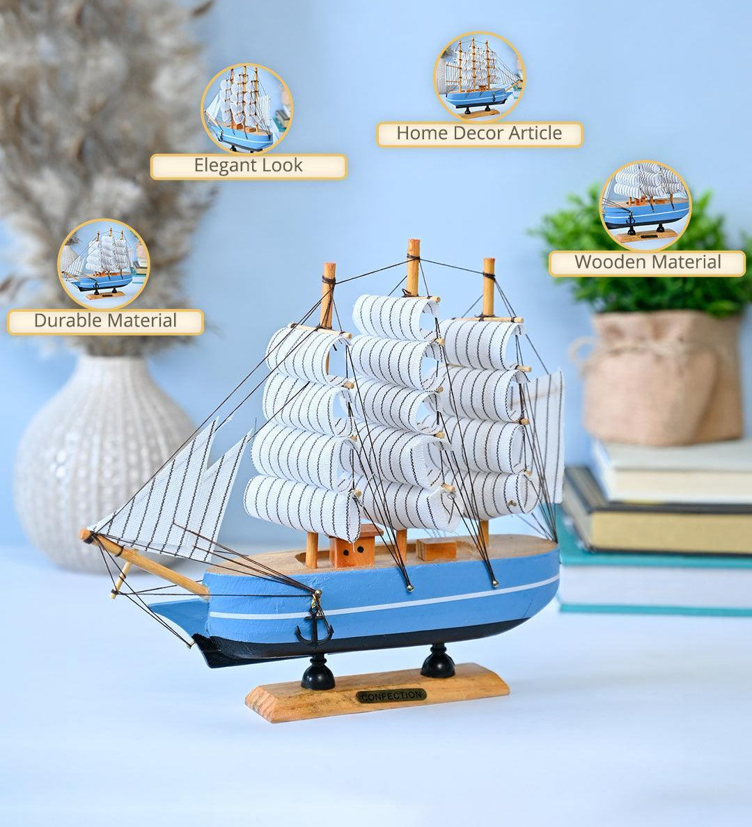 Market99 Wooden Decorative Sailing Ship - MARKET99