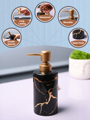 Ceramic Black Soap Dispenser - Static Glossy Finish