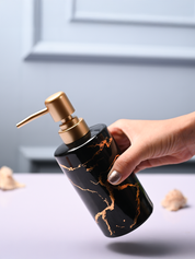 Ceramic Black Soap Dispenser - Static Glossy Finish