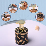Ceramic Black Soap Dispenser - Print Design Glossy Finish