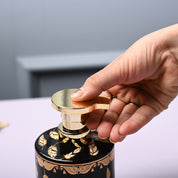 Ceramic Black Soap Dispenser - Print Design Glossy Finish