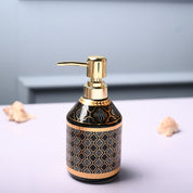 Ceramic Black Soap Dispenser - Geometrical Glossy Finish
