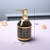 Ceramic Black Soap Dispenser - Geometrical Glossy Finish