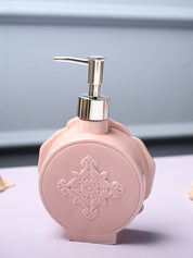 Ceramic Pink Rose Shaped Soap Dispenser - Flower Design Matte Finish