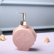 Ceramic Pink Rose Shaped Soap Dispenser - Flower Design Matte Finish