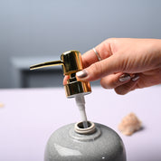 Ceramic Off White Cylindrical Soap Dispenser - Glossy Finish