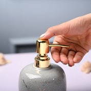 Ceramic Off White Cylindrical Soap Dispenser - Glossy Finish