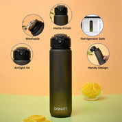 Donati Travel Bottle 1000ML - Black Plastic Matte Finish