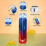 Donati Travel Bottle 1000ML - Pink & Blue Plastic Glossy Finish