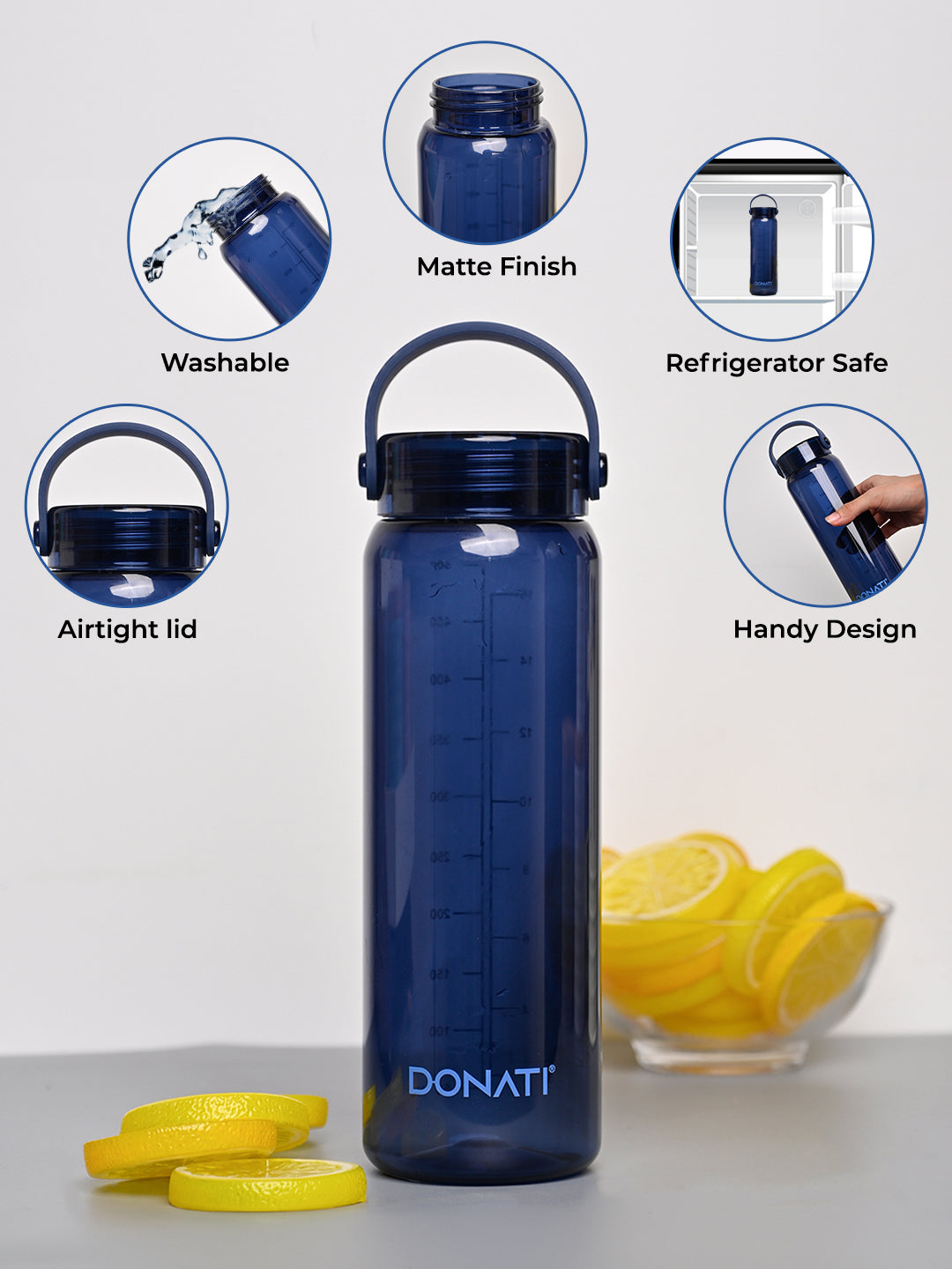 Donati Travel Bottle 530ML - Blue Plastic Glossy Finish - MARKET99