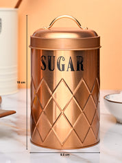 Market99 Tea & Sugar Jar Set of 2 - Golden Tin Glossy Finish - MARKET99