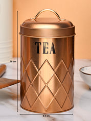 Market99 Tea & Sugar Jar Set of 2 - Golden Tin Glossy Finish - MARKET99