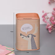 Market99 Money Bank Novelty Toys Set of 2 - Beige & Green Tin Glossy Finish