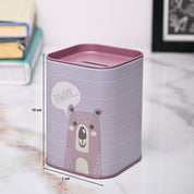 Market99 Money Bank Novelty Toys Set of 2 - Grey & Pink Tin Glossy Finish