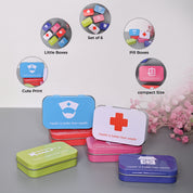 Market99 Pill Box Organizer Set of 6 - Multi Tin Glossy Finish