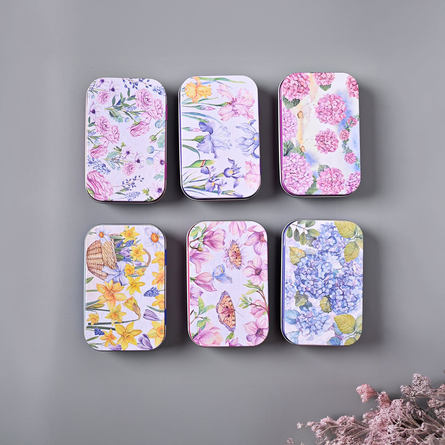 Market99 Tin Box Set of 12 - Multi Tin Glossy Finish