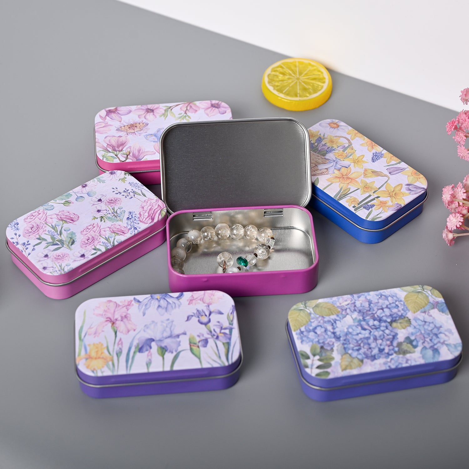 Market99 Tin Box Set of 12 - Multi Tin Glossy Finish