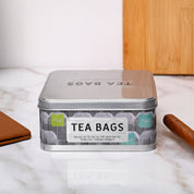 Market99 Container Storage Tin Box - Tea Bag White Square Glossy Finish
