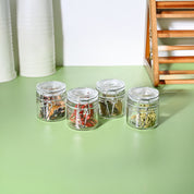 VON CASA Jar Set of 4 PCS 80ml - Transparent Glass Glossy Finish