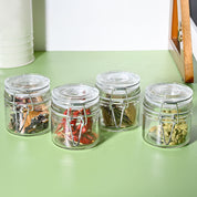 VON CASA Jar Set of 4 PCS 80ml - Transparent Glass Glossy Finish