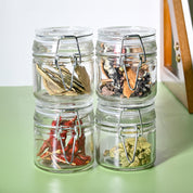 VON CASA Jar Set of 4 PCS 80ml - Transparent Glass Glossy Finish