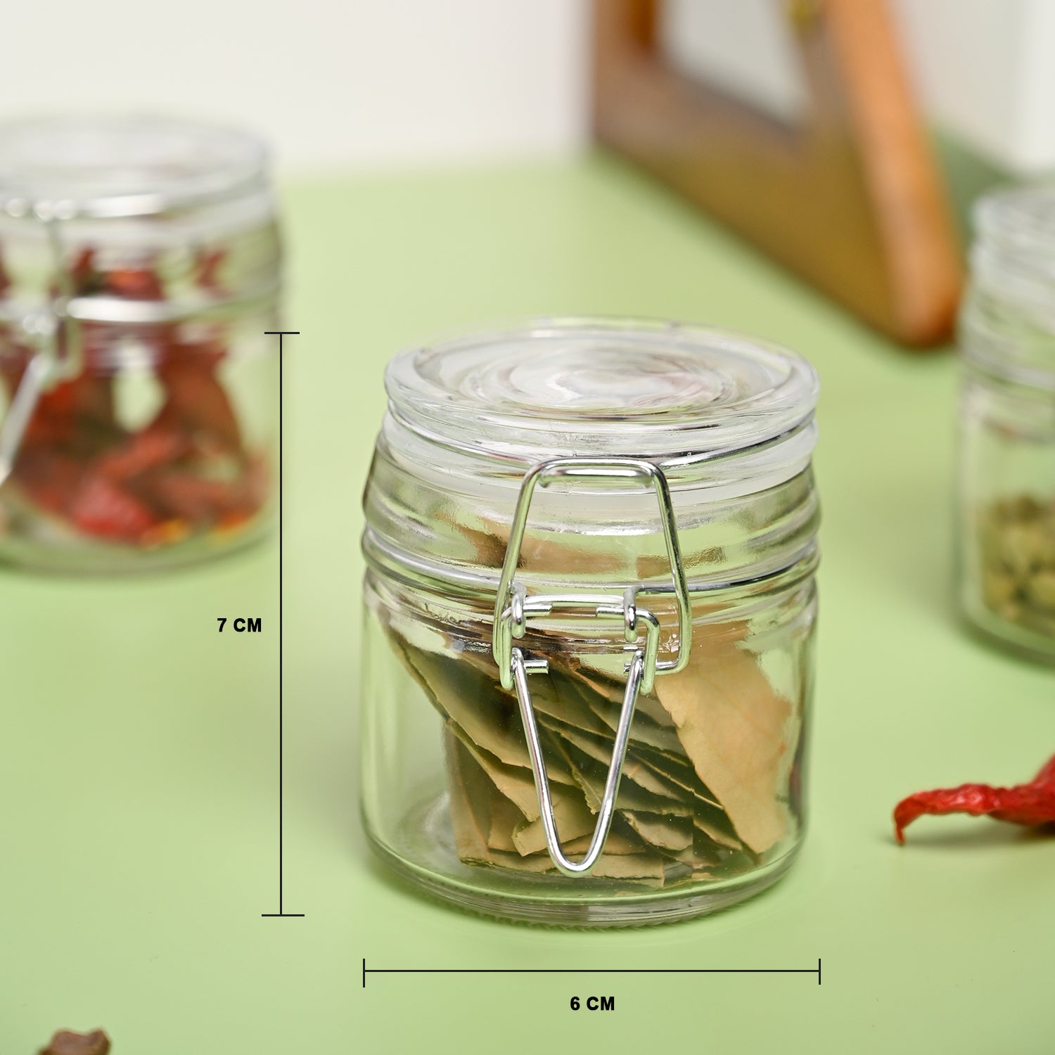 VON CASA Jar Set of 4 PCS 80ml - Transparent Glass Glossy Finish