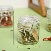 VON CASA Jar Set of 4 PCS 80ml - Transparent Glass Glossy Finish